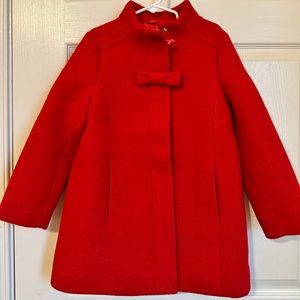 JCrew Factory Girls wool blend bow coat